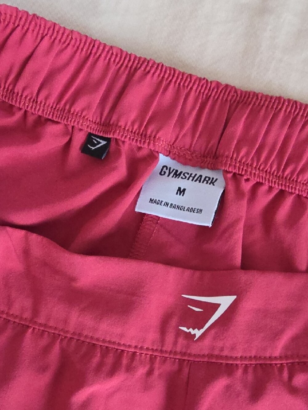 Gymshark Women's Pink Scallop Hem Athletic Shorts - Picture 3 of 4